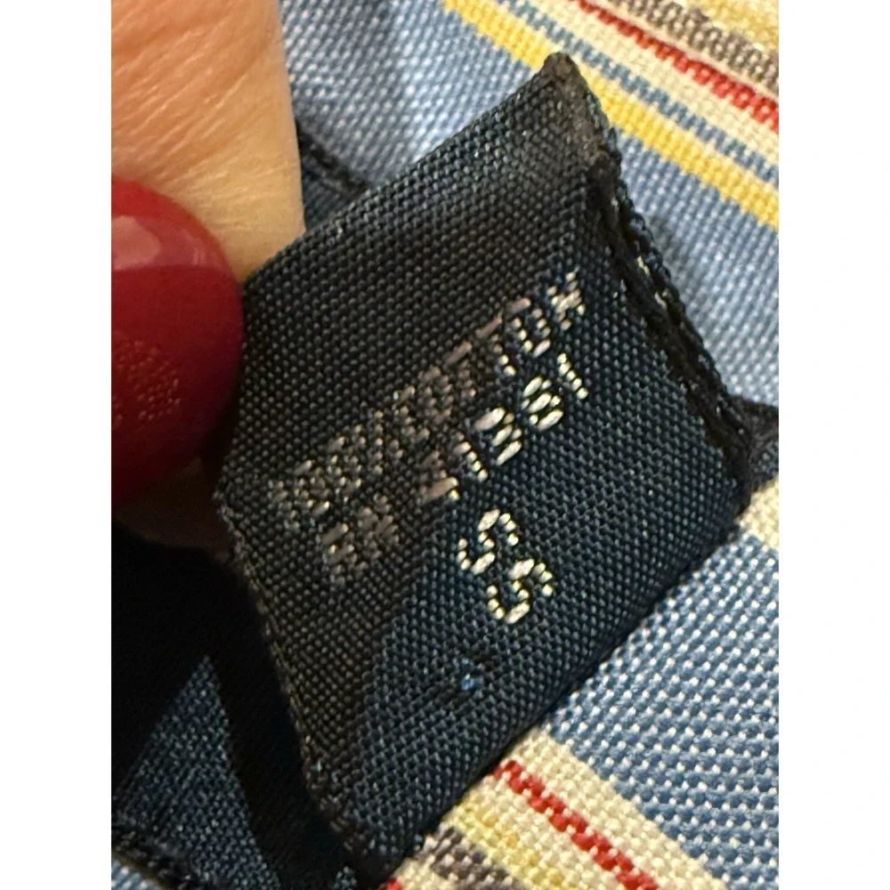 Vintage Ralph Lauren Men Shirt XL Blue Multi Stripe Red Pony Button Down Classic